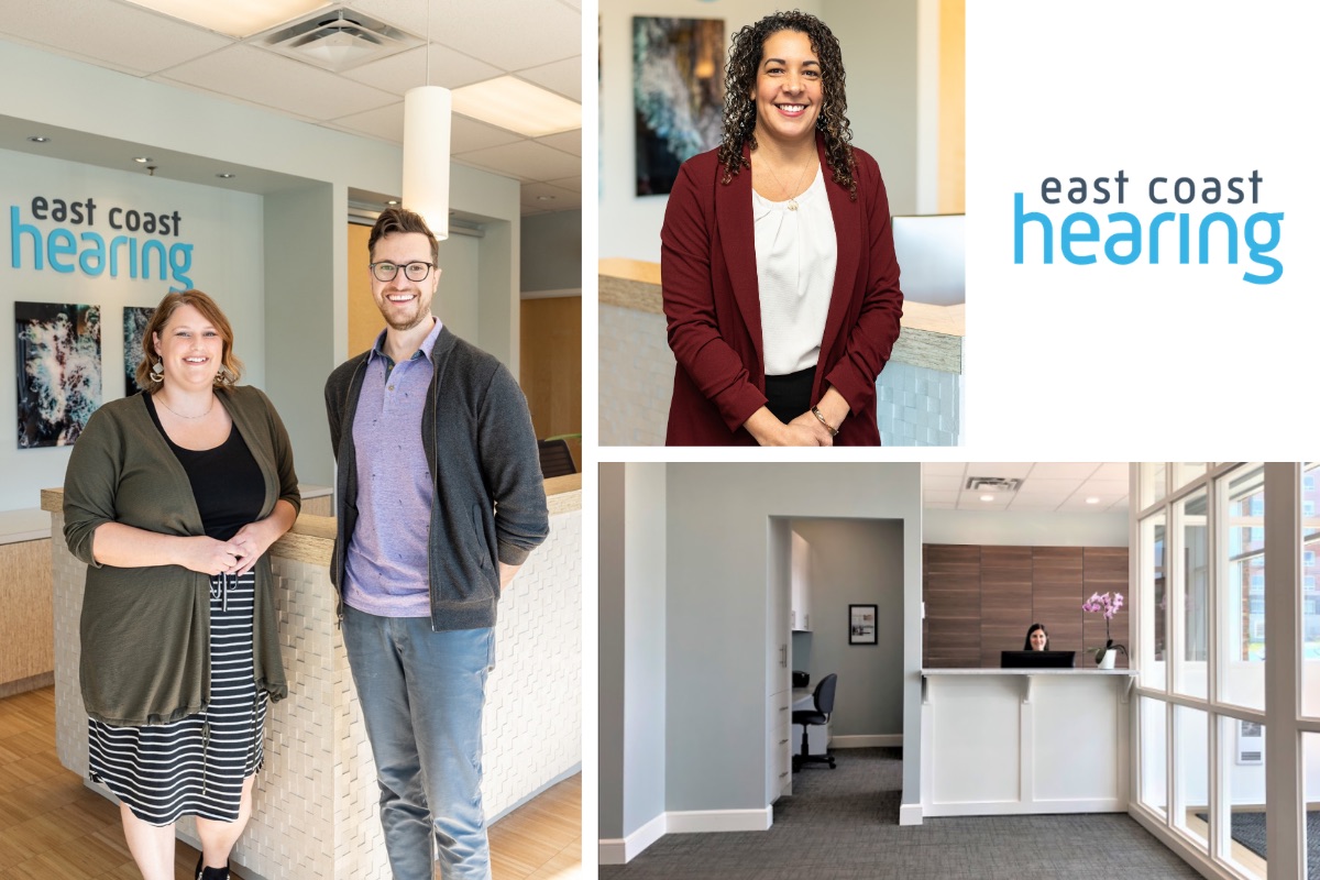 East Coast Hearing Larry Uteck team — Cassandra, Simon, and Jenn