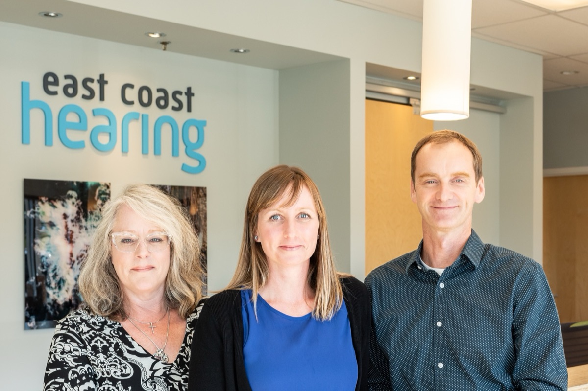 East Coast Hearing Wolfville team — Scott, Dana, and Colleen